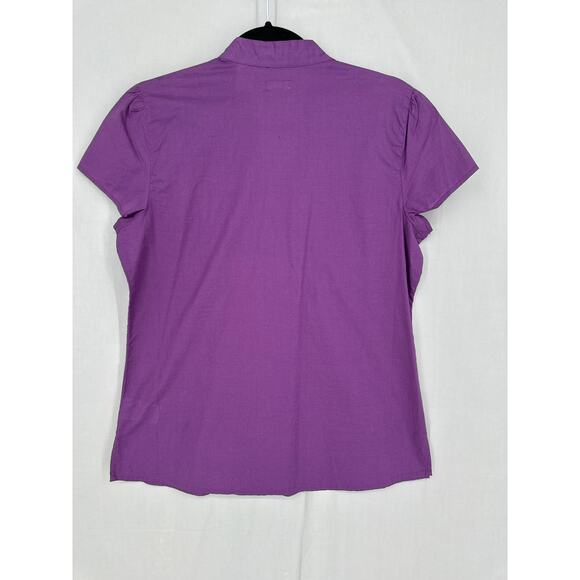 90s Vintage Top Womens Large Purple Y2K Eyelet Cottage Fairy Boho Bohemian - Picture 3 of 8